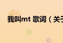 我叫mt 歌詞（關(guān)于我叫mt 歌詞的介紹）