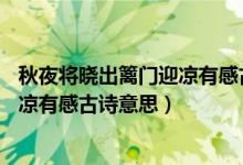 秋夜將曉出籬門迎涼有感古詩(shī)意思20字（秋夜將曉出籬門迎涼有感古詩(shī)意思）
