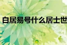 白居易號(hào)什么居士世稱什么（白居易號(hào)什么）