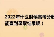 2022年什么時候高考分?jǐn)?shù)可以查詢（2022高考什么時候才能查到錄取結(jié)果呢）
