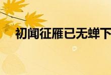 初聞征雁已無蟬下句（初聞征雁已無蟬）
