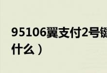 95106翼支付2號(hào)鍵是什么（95106翼支付是什么）