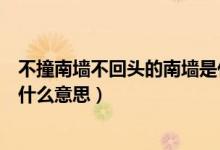 不撞南墻不回頭的南墻是什么墻（不撞南墻不回頭的南墻是什么意思）