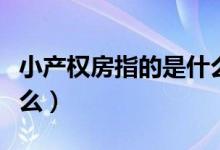小產(chǎn)權(quán)房指的是什么意思（小產(chǎn)權(quán)房指的是什么）