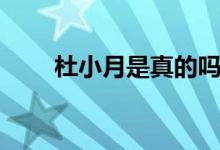 杜小月是真的嗎（杜小月是誰(shuí)演的）
