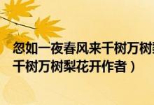 忽如一夜春風來千樹萬樹梨花開形容什么（忽如一夜春風來千樹萬樹梨花開作者）