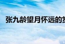 張九齡望月懷遠的賞析（張九齡望月懷遠）