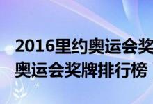 2016里約奧運會獎牌排行榜中國（2016里約奧運會獎牌排行榜）