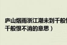 廬山煙雨浙江潮未到千般恨不消全詩(shī)（廬山煙雨浙江潮 未到千般恨不消的意思）