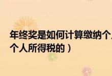 年終獎(jiǎng)是如何計(jì)算繳納個(gè)人所得稅（年終獎(jiǎng)是如何計(jì)算繳納個(gè)人所得稅的）
