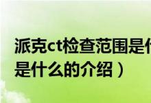 派克ct檢查范圍是什么（關(guān)于派克ct檢查范圍是什么的介紹）