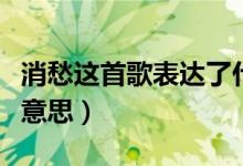 消愁這首歌表達(dá)了什么意思（消愁歌詞是什么意思）