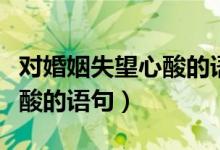 對(duì)婚姻失望心酸的語(yǔ)句文言文（對(duì)婚姻失望心酸的語(yǔ)句）