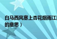 白馬西風(fēng)塞上杏花煙雨江南的意思（有山皆圖畫無水不文章的意思）