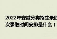 2022年安徽分類招生錄取分數(shù)線（2022安徽高考體育類批次錄取時間安排是什么）