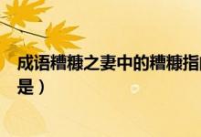成語糟糠之妻中的糟糠指的是（成語糟糠之妻中的糟糠指的是）