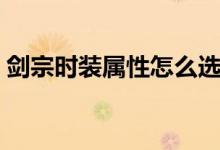 劍宗時(shí)裝屬性怎么選擇（劍宗時(shí)裝屬性選擇）