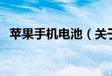 蘋果手機電池（關(guān)于蘋果手機電池的介紹）