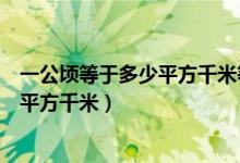 一公頃等于多少平方千米等于多少平方米（一公頃等于多少平方千米）