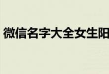 微信名字大全女生陽光（微信名字大全女生）