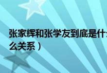 張家輝和張學(xué)友到底是什么關(guān)系（張學(xué)友和張家輝到底是什么關(guān)系）