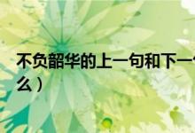 不負(fù)韶華的上一句和下一句是什么（不負(fù)韶華的前一句是什么）