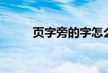 頁字旁的字怎么寫（頁字旁的字）
