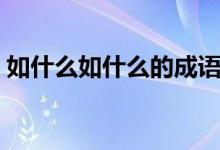 如什么如什么的成語（如什么如什么的成語）