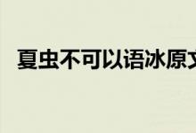 夏蟲不可以語冰原文（夏蟲不可以語冰者）