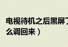 電視待機(jī)之后黑屏了怎么調(diào)回來(電視待機(jī)怎么調(diào)回來)