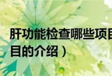 肝功能檢查哪些項目（關于肝功能檢查哪些項目的介紹）