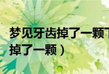 夢(mèng)見(jiàn)牙齒掉了一顆下牙是什么征兆（夢(mèng)見(jiàn)牙齒掉了一顆）
