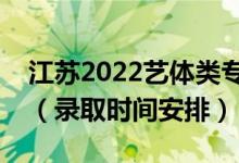 江蘇2022藝體類專科錄取結(jié)果什么時候出來（錄取時間安排）