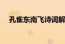 孔雀東南飛詩(shī)詞解釋?zhuān)兹笘|南飛詩(shī)詞）
