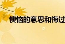 懊惱的意思和悔過的意思（懊惱的意思）