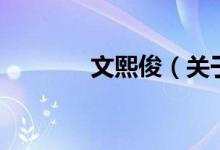 文熙俊（關(guān)于文熙俊的介紹）