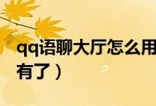 qq語(yǔ)聊大廳怎么用不了（qq語(yǔ)聊大廳怎么沒(méi)有了）