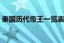 秦國歷代帝王一覽表（秦國歷代帝王一覽表）