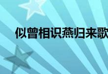 似曾相識燕歸來歌曲（似曾相識燕歸來）