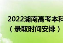 2022湖南高考本科批錄取時間從哪天到哪天（錄取時間安排）