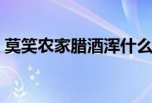 莫笑農(nóng)家臘酒渾什么意思（莫笑農(nóng)家臘酒渾）