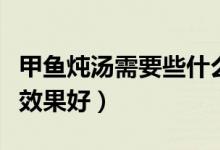 甲魚(yú)燉湯需要些什么材料（甲魚(yú)湯怎么燉補(bǔ)腎效果好）
