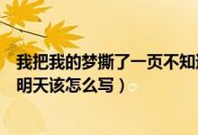 我把我的夢撕了一頁不知道該怎么寫（我把夢撕了一頁不懂明天該怎么寫）