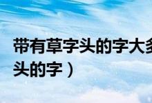 帶有草字頭的字大多都與什么有關（帶有草字頭的字）