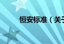 恒安標準（關于恒安標準的介紹）