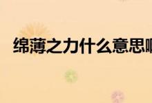 綿薄之力什么意思?。ňd薄之力什么意思）