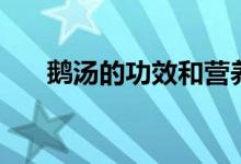 鵝湯的功效和營(yíng)養(yǎng)價(jià)值（鵝湯的功效）
