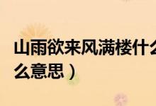 山雨欲來風滿樓什么意思（山雨欲來風滿樓什么意思）