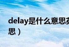 delay是什么意思英語(yǔ)單詞（delay是什么意思）