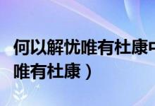 何以解憂(yōu)唯有杜康中的杜康是什么（何以解憂(yōu)唯有杜康）